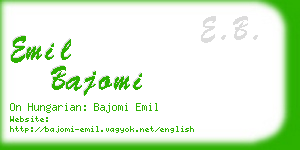 emil bajomi business card